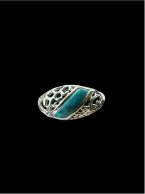 Vintage Marsala Southwest Turquoise Sterling Silver .925 Ring - Size 7